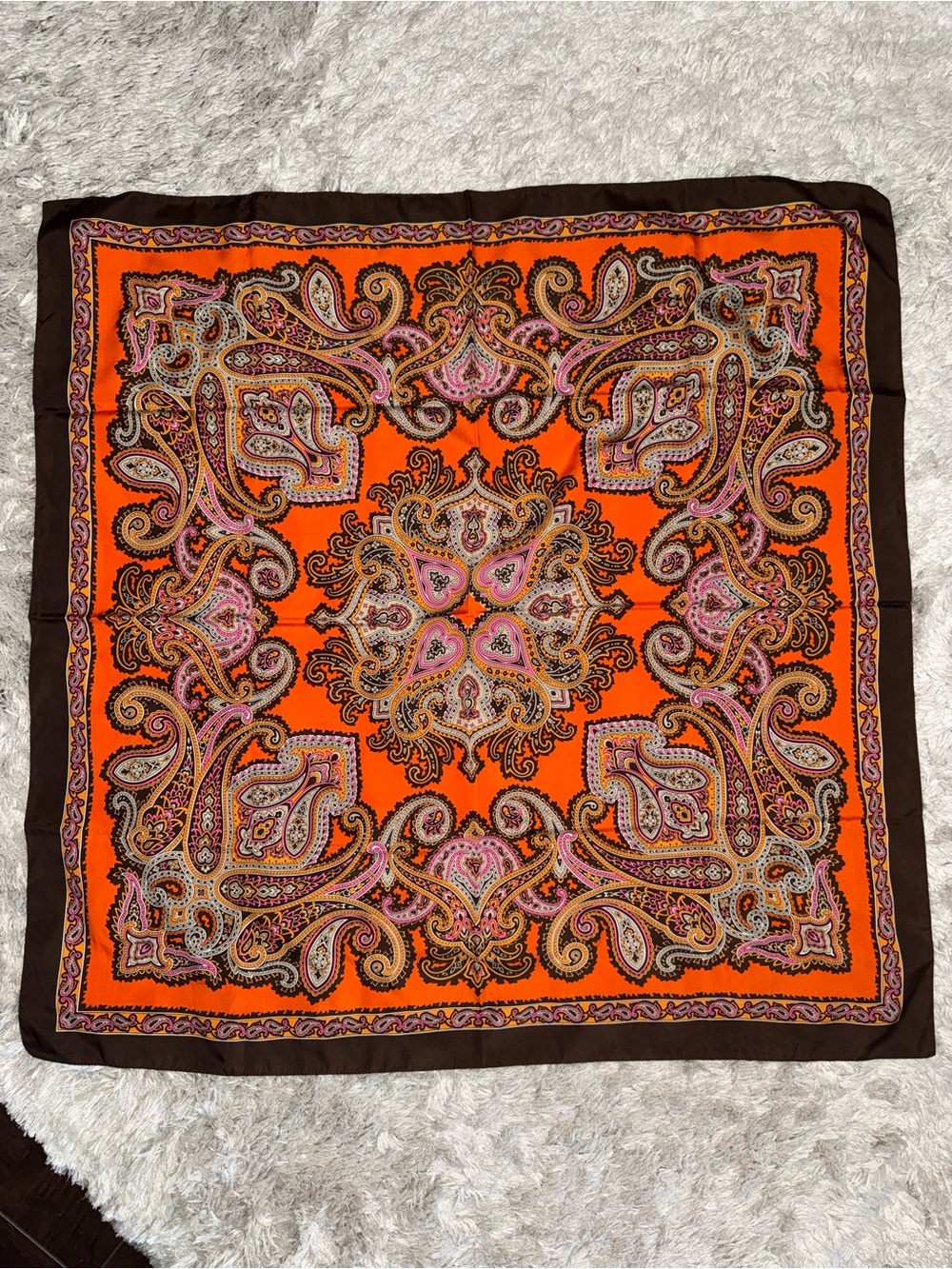 Orange Paisley Square Scarf by United Colors of Benetton